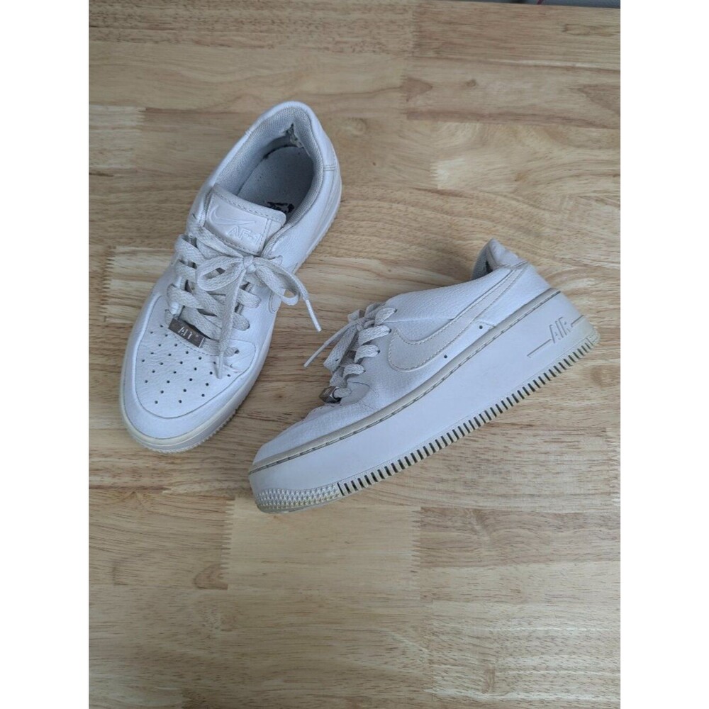 Nike | Air Force 1 Sage Low White Platform Sneakers Womens Size 5